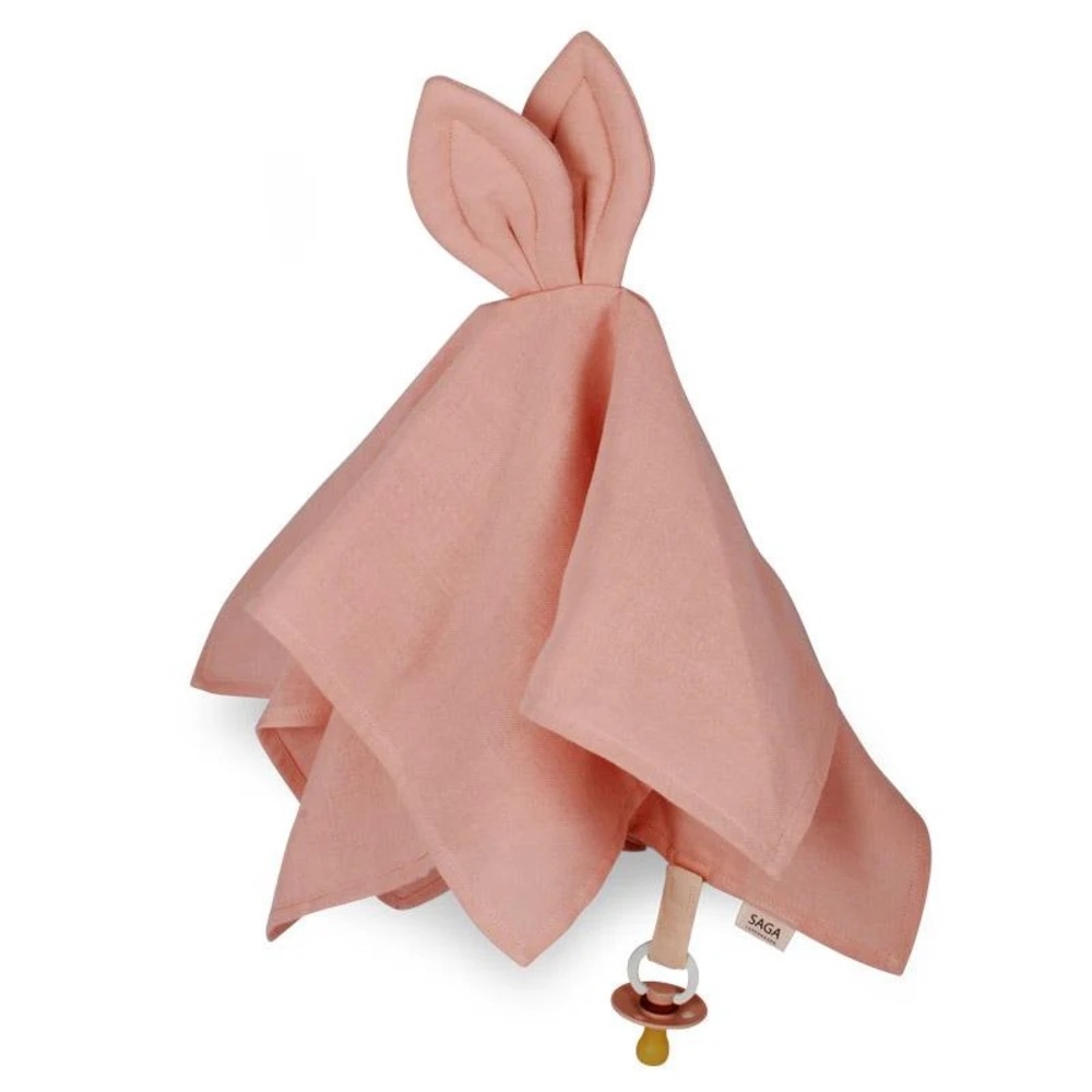 Saga Pink Bunny Ear Baby Cuddle Cloth